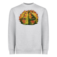 Heather Grey Gymnocalycium Variegated Cactus Heavyweight Sweatshirt - LillyAllenDesigns