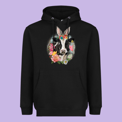 Happy Easter Cow Easter Day Heavyweight Hoodie Designed By Cowgirlartshop