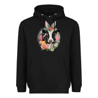 Black Happy Easter Cow Easter Day Heavyweight Hoodie - CowGirlArtShop