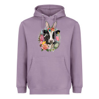 Lavender Happy Easter Cow Easter Day Heavyweight Hoodie - CowGirlArtShop