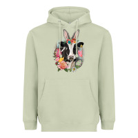 Matcha Happy Easter Cow Easter Day Heavyweight Hoodie - CowGirlArtShop