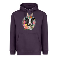 Plum Happy Easter Cow Easter Day Heavyweight Hoodie - CowGirlArtShop