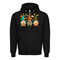 Black Fall gnomes Zipper Hoodie - NancyCooperArtShop