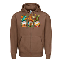 Chestnut Fall gnomes Zipper Hoodie - NancyCooperArtShop