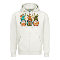 Oatmeal Heather Fall gnomes Zipper Hoodie - NancyCooperArtShop