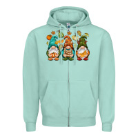 Seafoam Fall gnomes Zipper Hoodie - NancyCooperArtShop