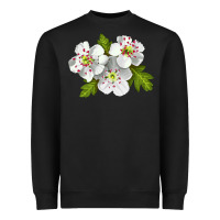 Black Hawthorn Flower Heavyweight Sweatshirt - LillyAllenDesigns