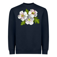 Navy Hawthorn Flower Heavyweight Sweatshirt - LillyAllenDesigns