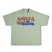Oil Green America the beautiful Urban Heavy Tee - NancyCooperArtShop