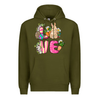 Army Green Love Easter Day Premium Hoodie - HowdyJamesFarm