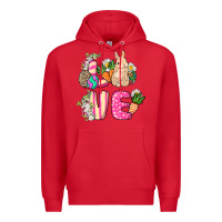 Red Love Easter Day Premium Hoodie - HowdyJamesFarm
