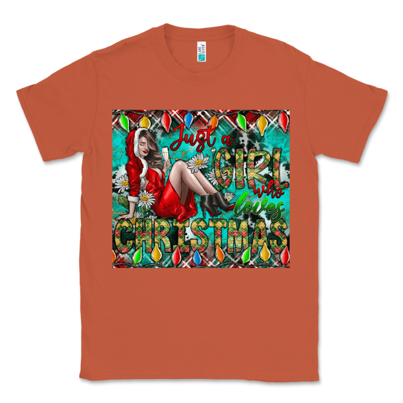 Just A Girl Who Loves Christmas Classic Tee by CowhideDigitalArt | Teevron