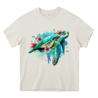 Cream floral turtle Heavy Core Tee - Jasminsmagicworld