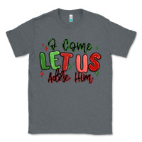 Charcoal Heather o come let us adore him christmas Classic Tee - MaliasSmallBusiness