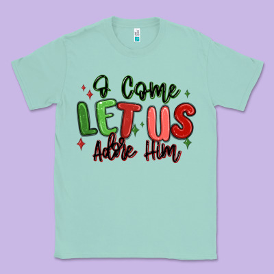 O Come Let Us Adore Him Christmas Classic Tee Designed By Maliassmallbusiness