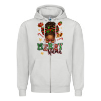 Dove Grey merry mama afro messy bun Zipper Hoodie - texasbilliewilder