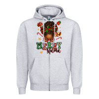 Heather Grey merry mama afro messy bun Zipper Hoodie - texasbilliewilder