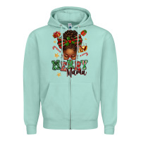 Seafoam merry mama afro messy bun Zipper Hoodie - texasbilliewilder