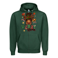 Sports Green merry mama afro messy bun Zipper Hoodie - texasbilliewilder