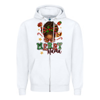 White merry mama afro messy bun Zipper Hoodie - texasbilliewilder
