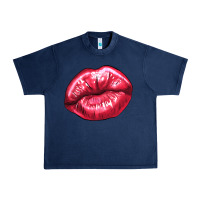 Navy lips mark Urban Heavy Tee - NancyCooperArtShop