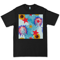 Black patriotic fireworks and sunflower Premium Tee - BundleAndBundleShop
