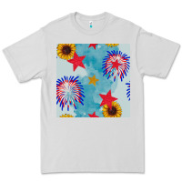 Dove Grey patriotic fireworks and sunflower Premium Tee - BundleAndBundleShop