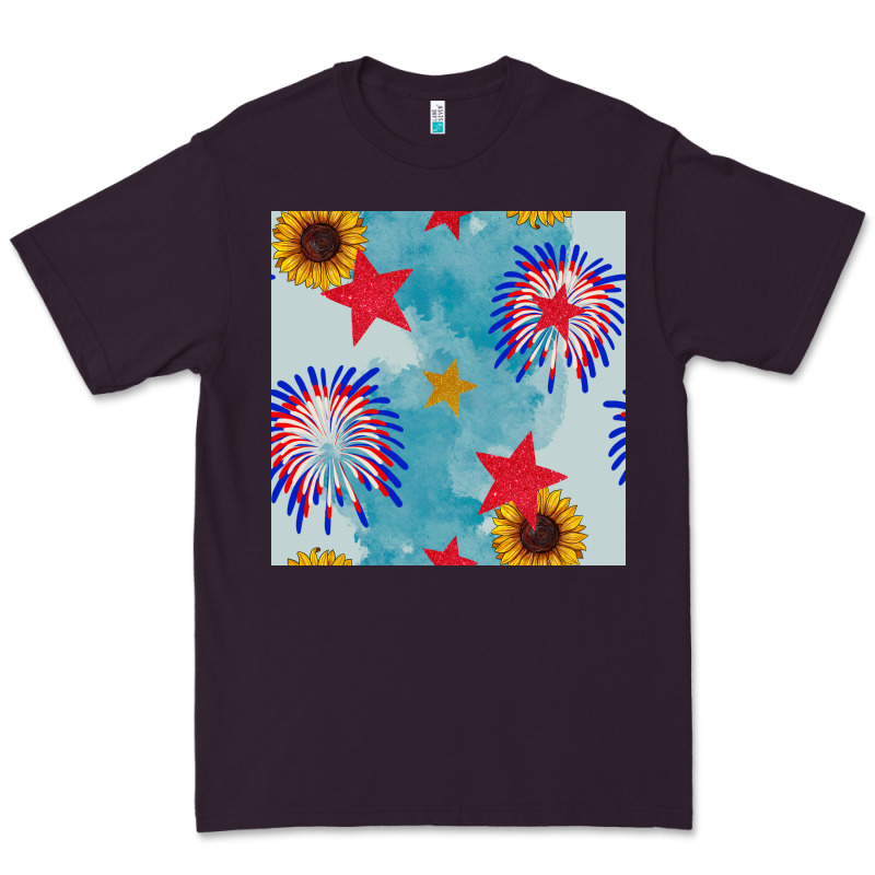 Patriotic Fireworks And Sunflower Premium Tee by BundleAndBundleShop | Teevron