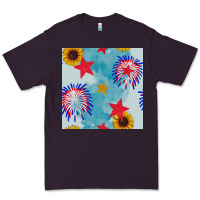Plum patriotic fireworks and sunflower Premium Tee - BundleAndBundleShop