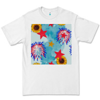White patriotic fireworks and sunflower Premium Tee - BundleAndBundleShop