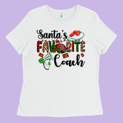 Santa's Favorite Coach Ladies Tee Designed By Adodesignshop