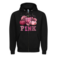 Black in october we wear pink pumpkin Zipper Hoodie - texasbilliewilder