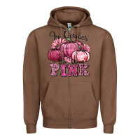 Chestnut in october we wear pink pumpkin Zipper Hoodie - texasbilliewilder