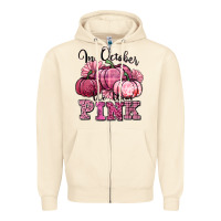 Sandshell in october we wear pink pumpkin Zipper Hoodie - texasbilliewilder