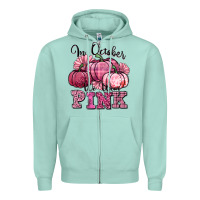 Seafoam in october we wear pink pumpkin Zipper Hoodie - texasbilliewilder