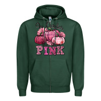 Sports Green in october we wear pink pumpkin Zipper Hoodie - texasbilliewilder