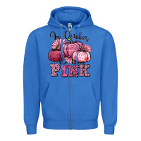 True Royal in october we wear pink pumpkin Zipper Hoodie - texasbilliewilder