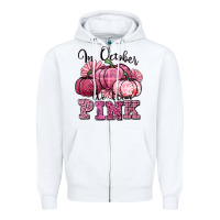 White in october we wear pink pumpkin Zipper Hoodie - texasbilliewilder