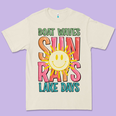 Boat Waves Sun Rays Lake Days Premium Tee Designed By Jahusdesignshop