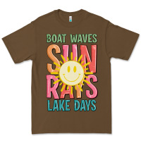 Cacao boat waves sun rays lake days Premium Tee - JahusDesignShop