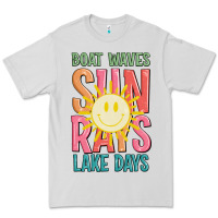 Dove Grey boat waves sun rays lake days Premium Tee - JahusDesignShop