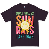 Plum boat waves sun rays lake days Premium Tee - JahusDesignShop