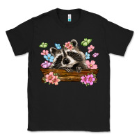 Black raccoon with flowers Classic Tee - MaliasSmallBusiness