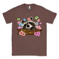Chestnut raccoon with flowers Classic Tee - MaliasSmallBusiness