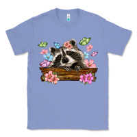 Colony Blue raccoon with flowers Classic Tee - MaliasSmallBusiness