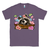 Lavender raccoon with flowers Classic Tee - MaliasSmallBusiness