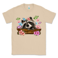 Mushroom raccoon with flowers Classic Tee - MaliasSmallBusiness