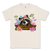 Natural raccoon with flowers Classic Tee - MaliasSmallBusiness