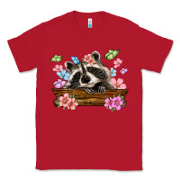 Red raccoon with flowers Classic Tee - MaliasSmallBusiness