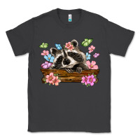 Smoke raccoon with flowers Classic Tee - MaliasSmallBusiness